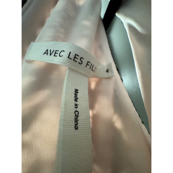 Avec Les Filles Black Lace & Pink Tulle Sleeveless Tiered Maxi Dress Size 4 - Picture 4 of 5